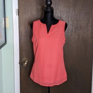 Market & Spruce coral pink popover sleeveless top Small
